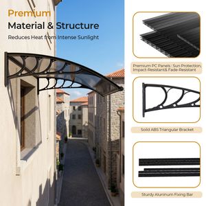 UV Rain Snow Protection 40x40 Inch <b>Window</b> Canopy <b>Awning</b> Drainage Sink for Door Entrance Exterior House <b>Window</b> Door Accessories - Product Image 5
