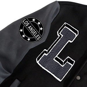 Vestes universitaires personnalisées pour hommes à bas prix avec broderie chenille sur manches 100% laine et cuir pour veste bomber d'équipe universitaire - Product Image 3