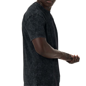 T-shirt uni personnalisé délavé à l'acide de haute qualité pour hommes, nouveau design, tissu jersey oversize 100 % coton, coupe longue, style décontracté - Product Image 2