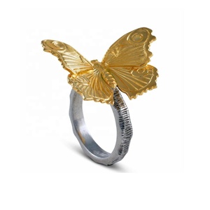 แหวนผ้าเช็ดปากลูกปัดแก้วลายผีเสื้อที่ใส่ผ้าเช็ดปากที่วางบนโต๊ะสำหรับงานแต่งงานใช้ในบ้าน-มีสีอื่นๆในสต็อก - Product Image 4