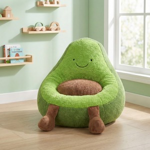 Sofá de Espuma para Niños, Relleno de Espuma Triturada, Tela de Terciopelo, Silla Tipo Puff con Diseño de Aguacate, 3 Años, Portátil, Convertible, Extensible - Product Image 1