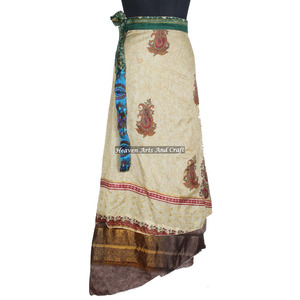 New 100 Ways Style Indian Vintage Magic <b>Wrap</b> Silk Sari Skirt Sari Silk Ethnic <b>Wrap</b> Skirts Halter <b>Sarong</b> Bohemian Magic <b>Wrap</b> - Product Image 4
