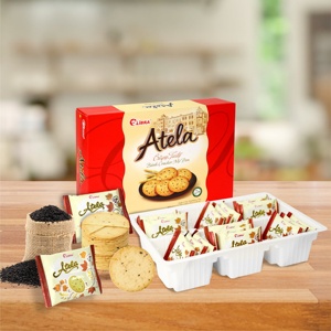 Halal atela แครกเกอร์งากรอบ342กรัมผลิตภัณฑ์ FMCG ไขมันต่ำจากเวียดนามขนมแปลกใหม่พร้อมกล่องรสหวานบรรจุบิสกิต - Product Image 3