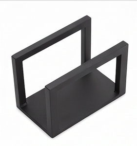 Porte-serviettes en acier inoxydable au design moderne fait main, métal noir thermolaqué, pour hôtel et accessoire de table. - Product Image 3