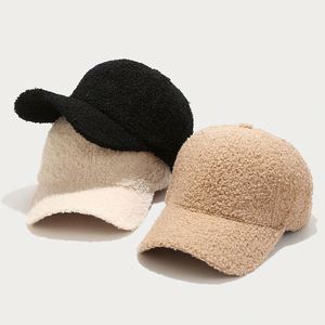 Gorro de Lana de Cordero de Color Sólido para Otoño, Gorra de Béisbol Cálida, Moderna, de Estilo Japonés Retro, Informal, con Visera para Mujer - Product Image 2