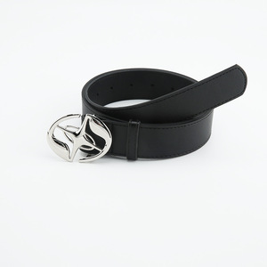 Ceinture en cuir de vachette pour femme, nouvelle collection, décontractée, passe-partout, avec boucle lisse, style coréen simple et tendance, longueur personnalisable, en stock - Product Image 3