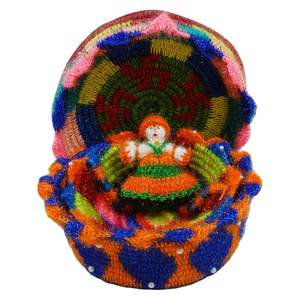 Cesta de Almacenamiento Circular Hecha a Mano de Macramé, Organizador de Cuerda de Algodón Estilo Boho para Decoración del Hogar, Almacenamiento Elegante - Product Image 5