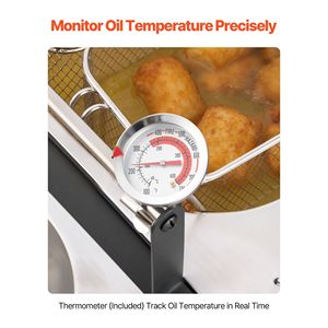 Friggitrice Professionale a Gas Propano per Esterni, Grande Capacità, Doppia Vasca 16QTx2, in Acciaio Inossidabile, per Pesce, con 3 Cestelli e Termometro, per Uso Esterno - Product Image 6