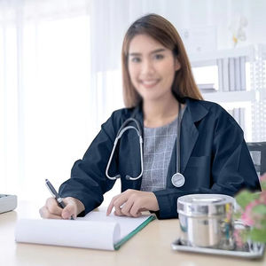 Blouse de laboratoire bleu marine pour femme, en coton et polyester tissé, uniforme d'hôpital, 3 poches, fermeture à boutons-pression, blouse médicale pour médecin - Product Image 2