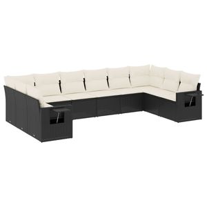 Black <b>Rattan</b> Garden <b>Sofa</b> Set 6 Seater Weather Resistant Outdoor Furniture Contemporary Design - Product Image 2