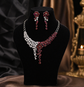 New European American Opening Collar Style <b>Flower</b> Design Copper Zircon 18K Gold Plated Strand Necklace Luxury Ball Dress Party - Product Image 1
