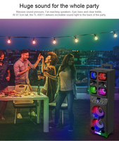Baterai besar 7000mAh/2600mAh ganda 12 inci, dengan fungsi TWS dan lampu sorot troli Bluetooth kuat LED Speaker pesta
