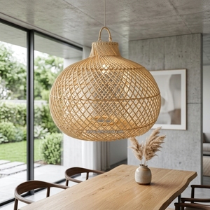 Dekor Asia Handcrafted Modern Luxury Rattan Hanging Lamp Customized Color Middle Size Dimmable Easy Installation Home Interior - Product Image 5