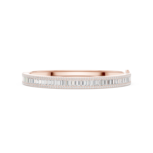 Rose Gold Lab Grown Diamond Baguette Tennis <b>Bangle</b> <b>Bracelet</b> for Women Luxury Fine Jewelry - Product Image 2