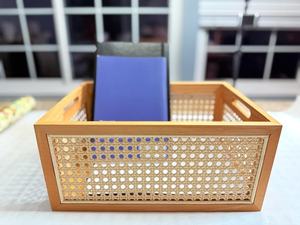 Handmade Eco-Friendly Modern Wooden Storage <b>Basket</b> with Handles Multipurpose Organizer Home Kitchen Bathroom Office Living Room - Product Image 1
