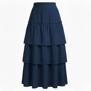 Falda Midi Tipo A para Mujer, Verano 2025, Casual, Elegante, Transpirable, Estiliza, Poliéster/Algodón, Venta al Por Mayor - Product Image 4