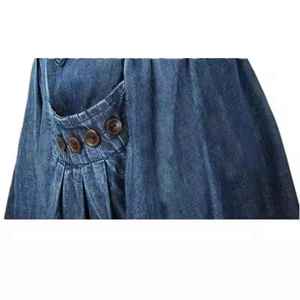 New Women's Vintage High Waist A-<b>Line</b> Denim Skirt Customizable Stonewashed Color Fade Proof Cotton Summer Autumn Spring - Product Image 5