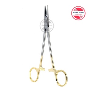 Pinza oftalmológica para sutura quirúrgica médica, soporte de aguja de Castroviejo de acero inoxidable, Punta curvada TC de 14cm - Product Image 5