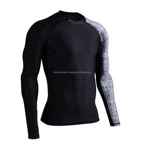 Manches longues hommes Rash Guard Compression à séchage rapide BJJ Rush Guard pour l'entraînement Sports protection solaire manches longues léger - Product Image 1