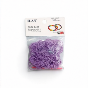 Elastici Ilan color lavanda, 300 pezzi, per artigianato e progetti fai da te - Product Image 1