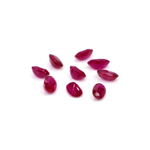 Rubis naturels non traités du Mozambique, ovales calibrés 3x5mm, pierres précieuses de rubis naturelles facettées pour la fabrication de bijoux, prêtes à l'emploi - Product Image 3