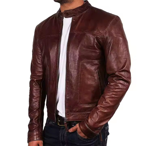 Men's Best Design PU Leather Autumn Winter Street Wear Coated Windproof Custom Size Front Logo Jacket - Product Image 2