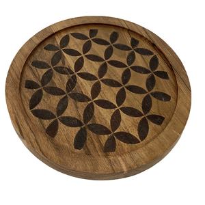 Fabricante de platos y platos de madera de lujo para servir alimentos, Platos y platos elegantes de forma redonda para utensilios de cocina, textura mate de madera de acacia - Product Image 3