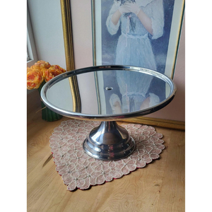 Support à gâteau en métal à un seul niveau, design rond simple et élégant, plateau de service décoratif pour desserts, idéal pour les fournitures de fête - Product Image 6