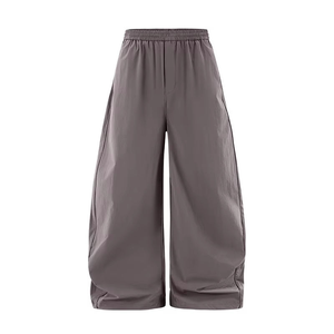 OEM Custom Wide Leg Stacked Plain Windbreak Heavyweight Casual Trousers Men's <b>Nylon</b> Straight Leg Mid Waist Baggy <b>Track</b> <b>Pants</b> - Product Image 3