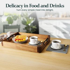 Bandeja de Madera Natural para Almacenamiento y Organización del Hogar, para Servir Aperitivos, Comidas, Té y Café, Disponible en Grandes Cantidades - Product Image 3