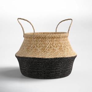 Cesta de Almacenamiento Hecha a Mano de Seagrass Natural y Negra, Venta al por Mayor, Ecológica, Hecha en Vietnam - Product Image 3