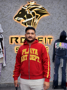 Nouveau Sweat à Capuche Zippé Homme 2026 – Tissu Jersey 100% Coton, Coupe Oversize, Logo Imprimé Frontal par Décoloration, Respirant, Style Hip Hop - Product Image 3