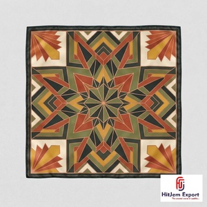 Écharpe carrée élégante personnalisée imprimée numériquement, douce et légère, fabricant OEM ODM, produits en tissu personnalisés Pemba, faible MOQ - Product Image 1