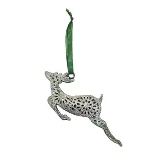 Décoration de Noël à suspendre pour arbre, maison, fête, décoration de vacances, pièce cadeau, pendentif en argent en forme d'angle - Product Image 4