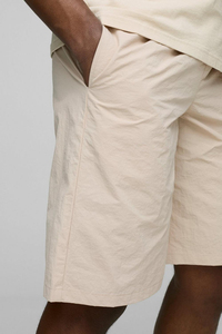 Pantalones Cortos Bermuda de Algodón Beige para Hombre, Cintura Media, Cierre Elástico, Estilo Casual, Color Sólido, Bolsillos, Tejido Transpirable - Product Image 6