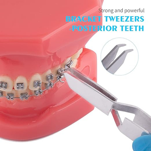 Pinzas de precisión de acero inoxidable de calidad premium, puntas duraderas, agarre cómodo, ideales para uso dental. - Product Image 4