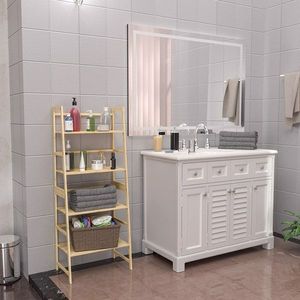 WTZ Libreria Moderna Aperta a 4 Ripiani in Bambù, Scaffale a Scala per Camera da Letto, Soggiorno, Ufficio, Mensole da Parete Trendy 2022 - Product Image 5