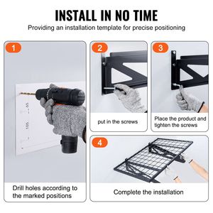 Set di 2 Scaffali da Garage Resistenti 3 x 2 Piedi, Montaggio a Parete, Capacità di Carico 500 Libbre, Scaffalature per Garage 3 x 2 Piedi - Product Image 4