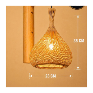 Lampe suspendue en rotin tressé à la main, en fibres naturelles, éclairage décoratif écologique pour la maison, l'hôtel, le restaurant - Product Image 5