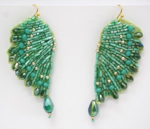 Trending Unisex Religious <b>Wings</b> Pendant <b>Earrings</b> with Multi-Colour <b>Wings</b> Embroidery Design Popular for Weddings Parties Gifts - Product Image 1