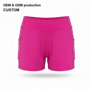 Shorts de pickleball pour femmes, haute élasticité, compression, poche cachée, séchage rapide, respirant, vêtements de sport pour terrain intérieur, OEM ODM - Product Image 2