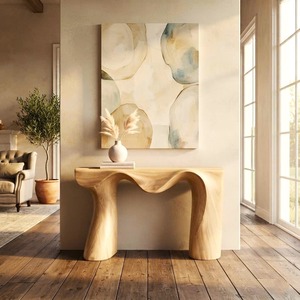 Handcrafted Solid Wood <b>Console</b> <b>Table</b> Contemporary Design Modern Entryway Furniture Living Room Decorative Hall <b>Table</b> - Product Image 5