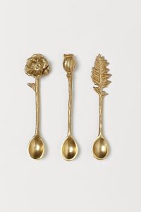 Ensemble cuillère et fourchette de service à long manche en laiton plaqué or, motif oiseau de luxe, très vendu, pour vaisselle de fête et ustensiles de table - Product Image 3