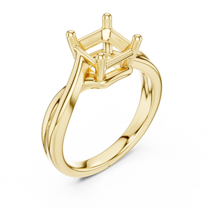 แหวนทองคำแท้ 14K ดีไซน์เนอร์ ประดับเพชรทรง Asscher แบบสี่ขา ฝังเพชรเพาะเลี้ยงในห้องปฏิบัติการ ได้รับการรับรองจาก GRA เครื่องประดับสำหรับผู้หญิง - Product Image 5