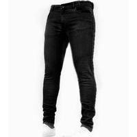 Celana Jeans Skinny Pria Model Push Up High Rise Bahan Denim Stretch Warna Biru Muda