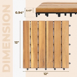 Prix d'usine Carrelage de terrasse en acacia à emboîtement imperméable moderne pour balcon extérieur 30x30 cm 6 lattes - Product Image 6