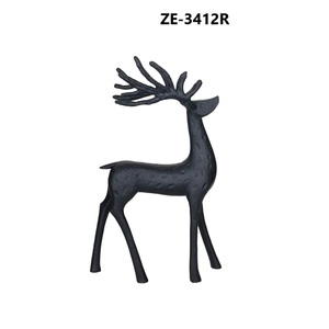 Handmade Metal Deer Sculpture 12 Inch Modern Animal <b>Figure</b> Tabletop Decoration for Living Room <b>Christmas</b> Theme - Product Image 2