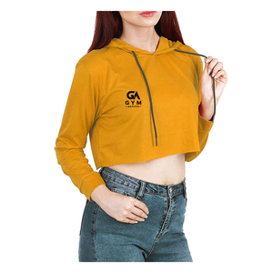 เสื้อฮู้ดดี้ผู้หญิงรุ่นใหม่ขายดี GYM ACTIVE ผ้าแคนวาสทอ ระบายอากาศได้ดี เป็นมิตรกับสิ่งแวดล้อม แห้งเร็ว สีส้ม แขนยาว แบบเรียบ - Product Image 1