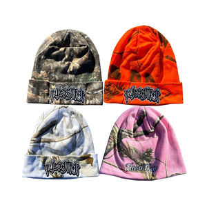 Gorro de Punto con Diseño de Camuflaje Fuzzy Y2K, Tendencia 2026 |   100% Acrílico Jacquard con Estampado Completo |   Logotipo Bordado Personalizado OEM - Product Image 1