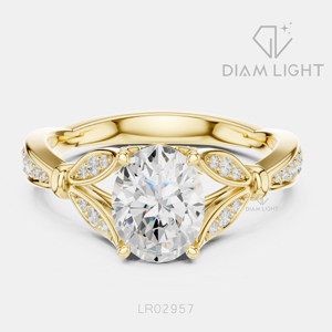 Bague en diamant de laboratoire ovale 1,36 carat, certifiée IGI, or blanc 14 carats, couleur F+, clarté VS+, pour fiançailles, mariage ou cadeau - Product Image 5